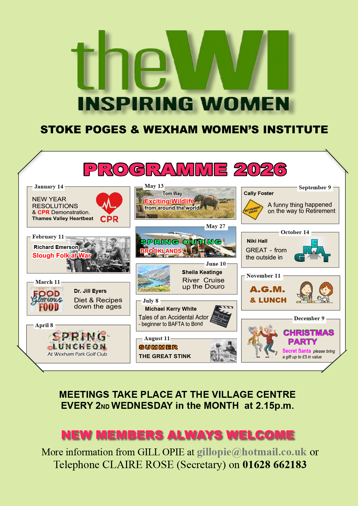 Programme of events for 2026